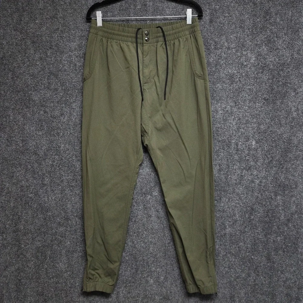 Nike Sportswear V442 Jogger Men Large Green Woven Bonded Tech Nylon Tapered FLAW